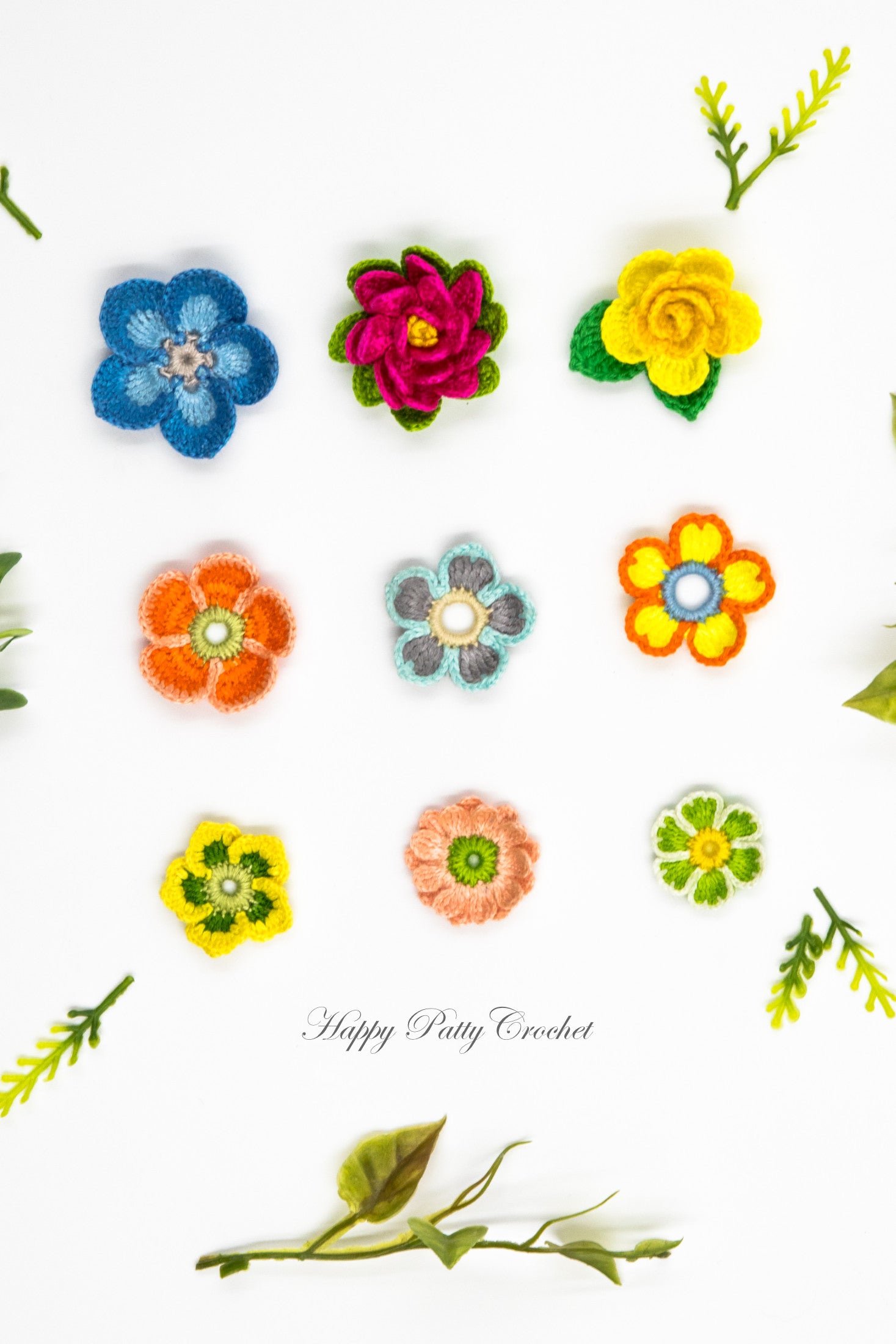 9 Flower Appliques