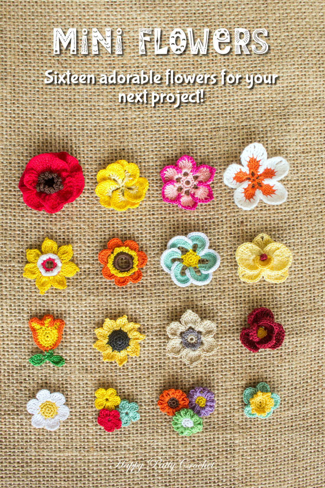 Crochet Rose Applique Pattern by Happy Patty Crochet