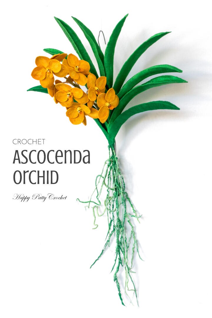 Crochet Orchid Pattern - Ascocenda Orchid Crochet Flower Pattern - Crochet Pattern for Decor