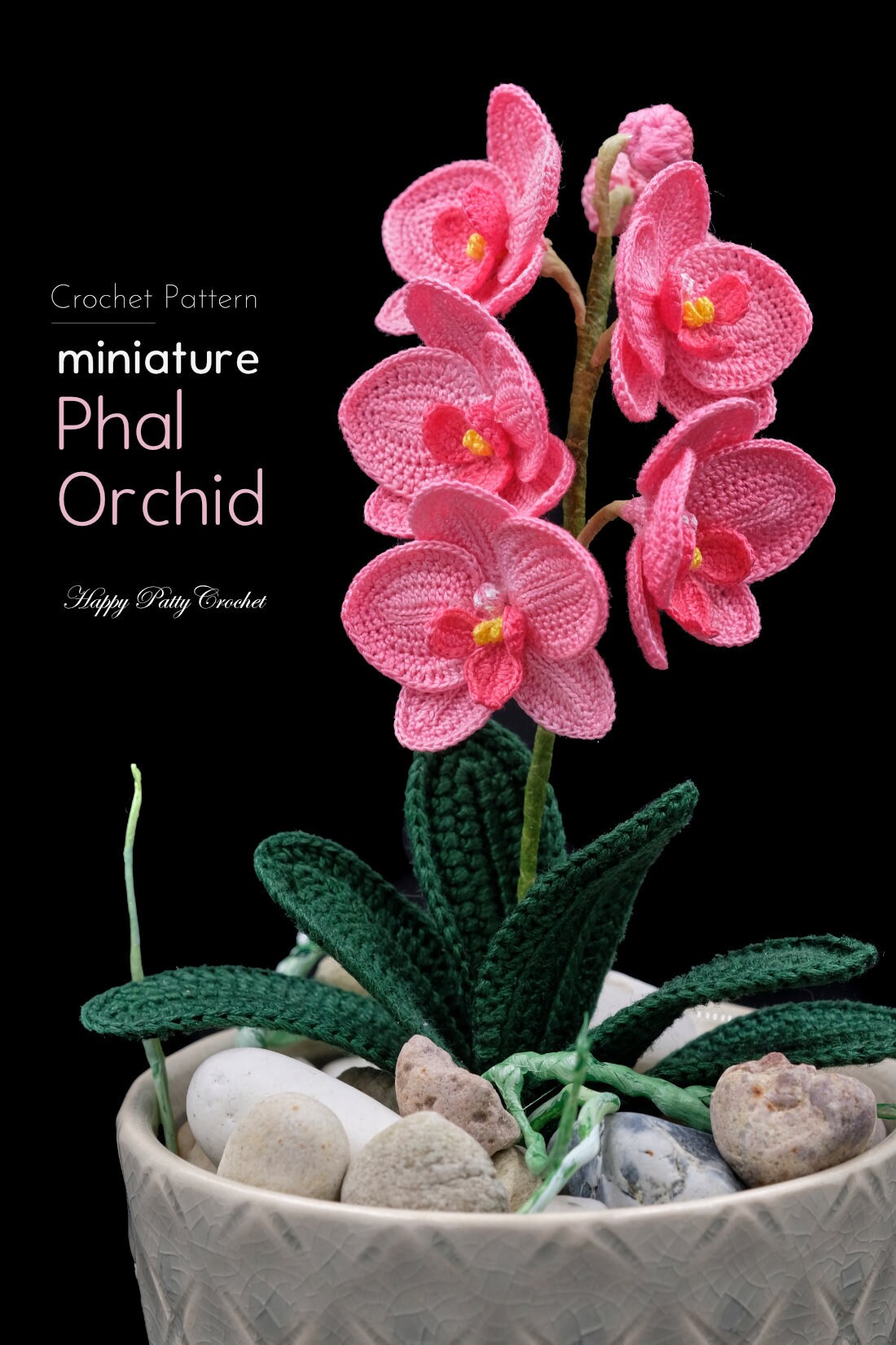 Crochet Pattern for Miniature Phal Orchid - Crochet Flower Pattern for Small Moth Orchids