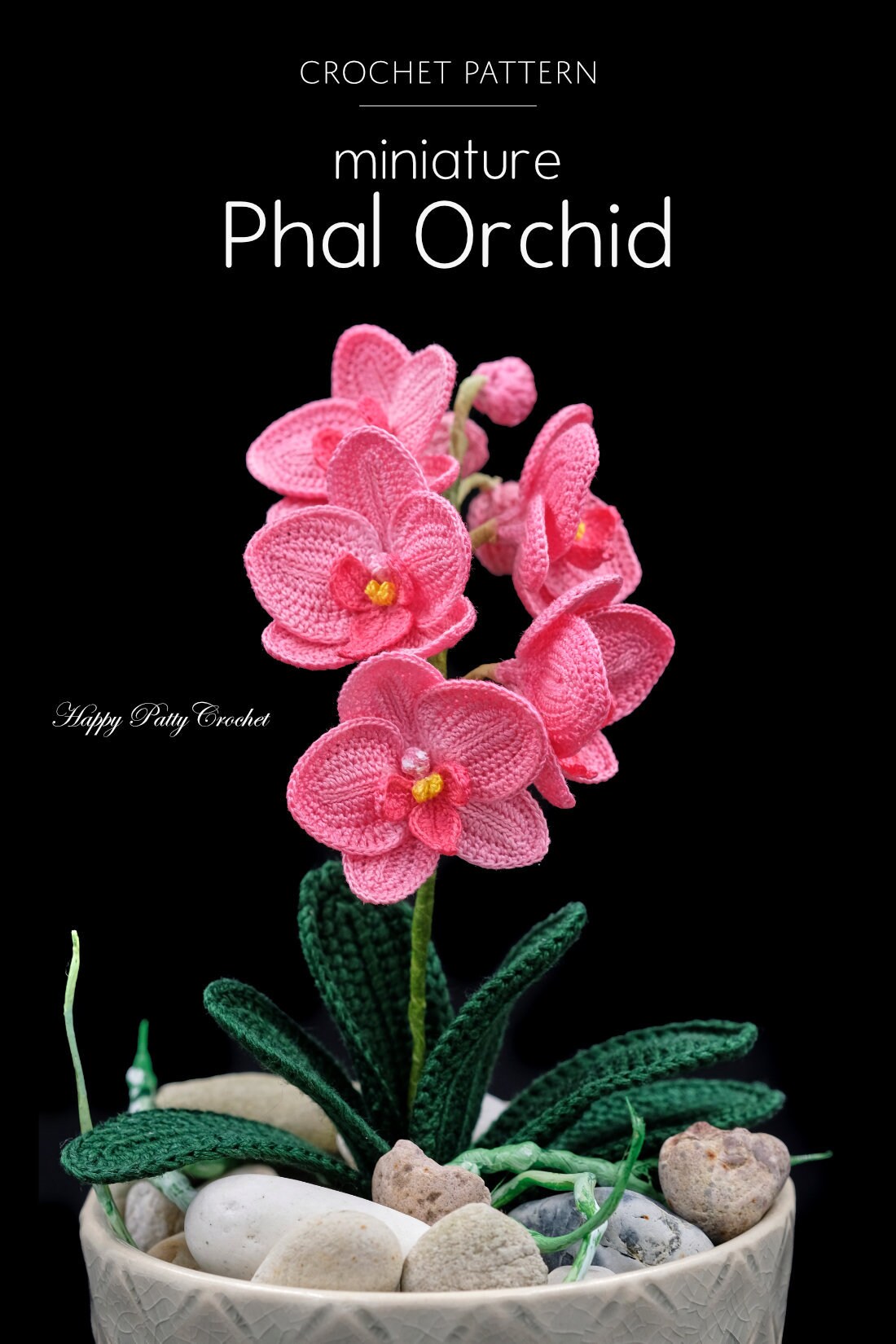 Crochet Pattern for Miniature Phal Orchid - Crochet Flower Pattern for Small Moth Orchids
