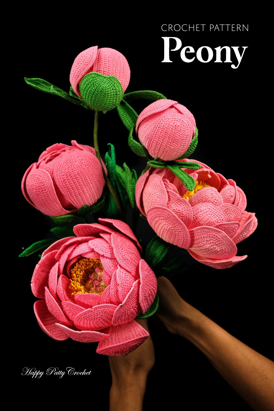 Crochet Peony Pattern - Crochet Flower Pattern for a Peony Flower