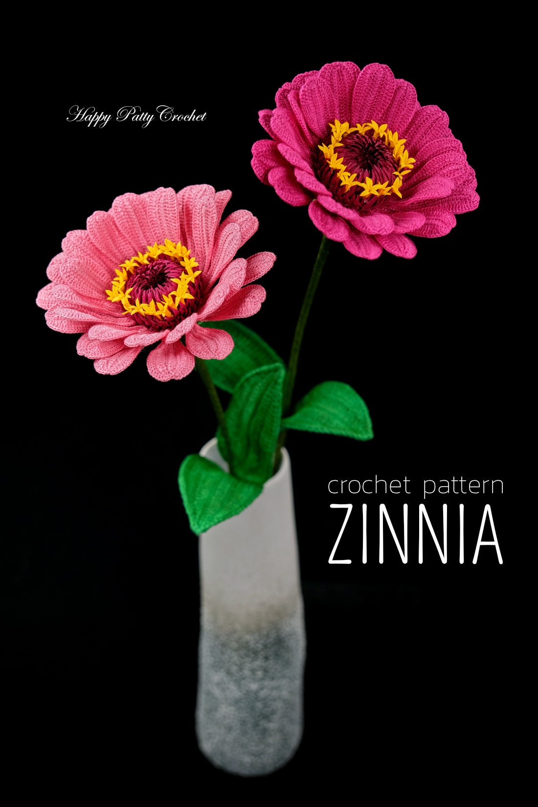 Crochet Pattern for a Zinnia Flower - Flower Pattern for a Crochet Zinnia Flower