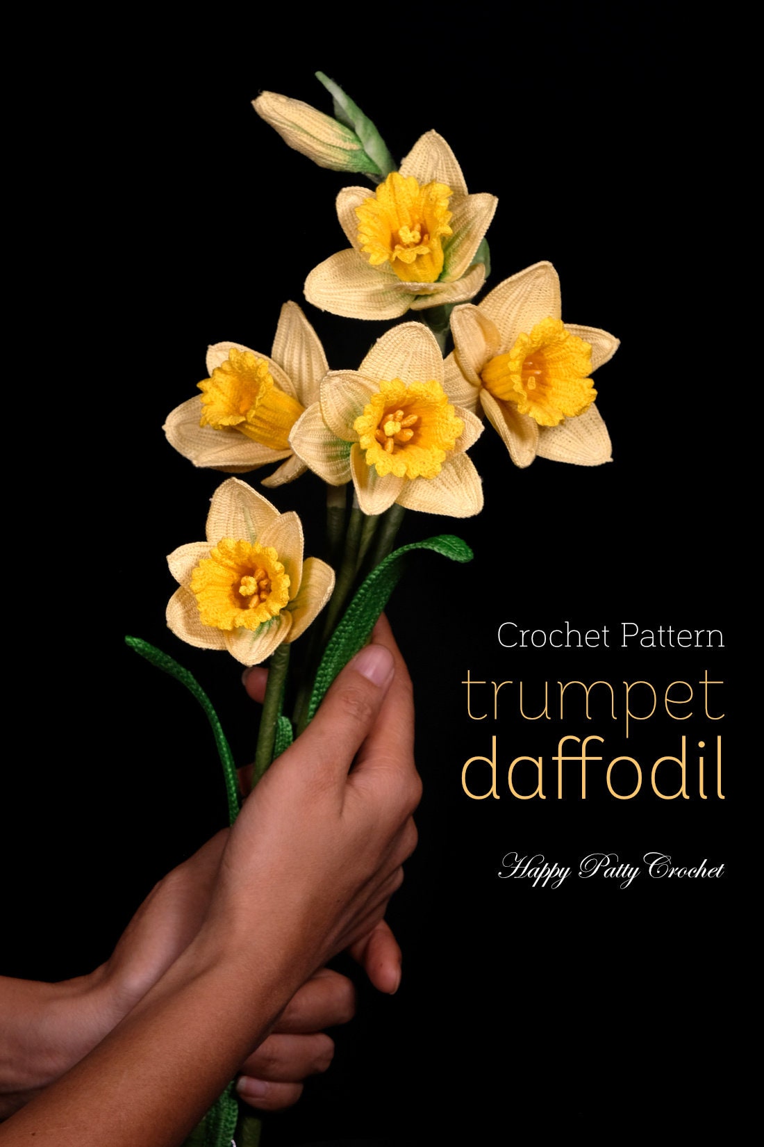 Crochet Pattern for a Trumpet Daffodil Flower - Flower Pattern for a Crochet Daffodil Flower - Crochet Narcissus Pattern