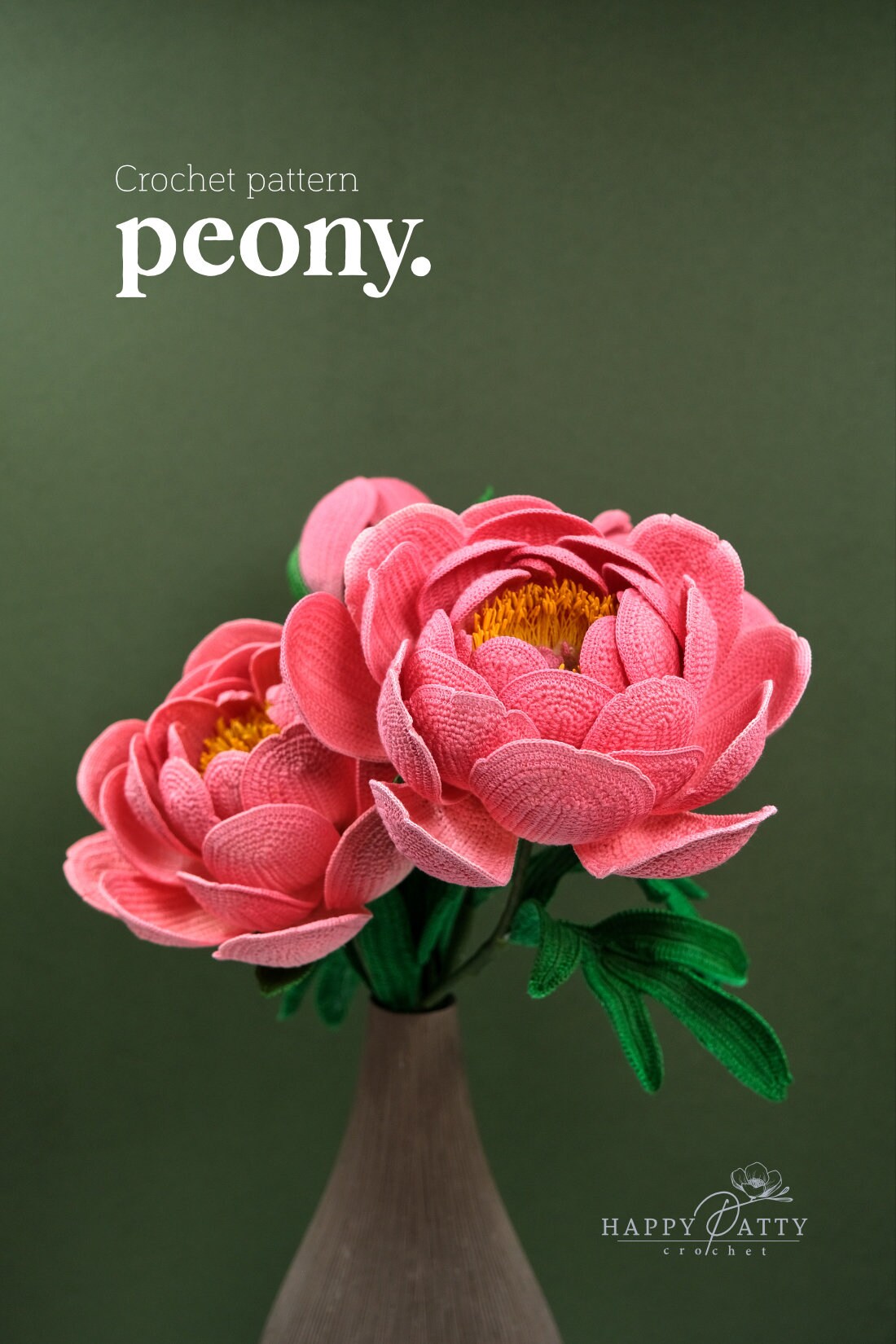 Crochet Peony Pattern - Crochet Flower Pattern for a Peony Flower