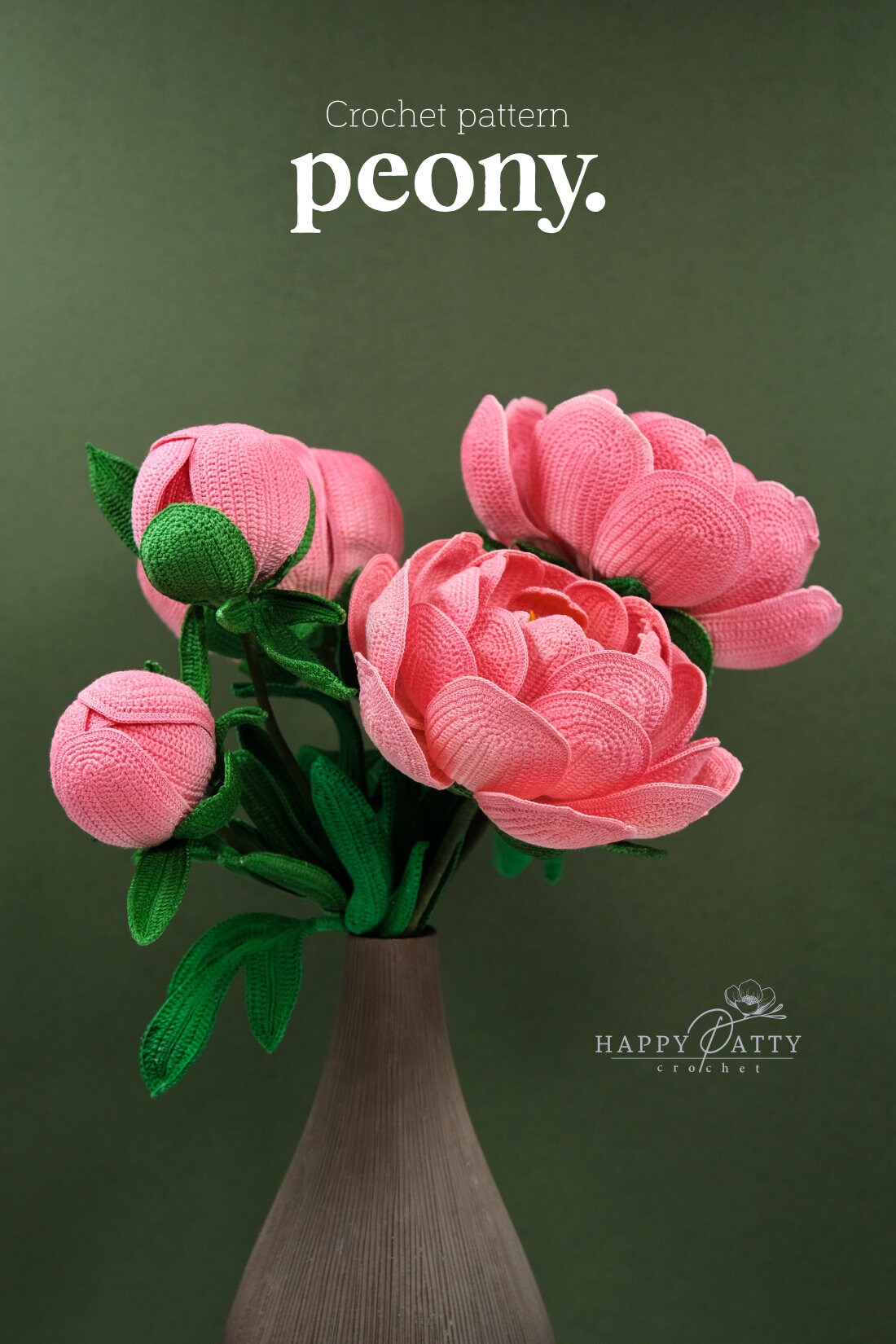 Crochet Peony Pattern - Crochet Flower Pattern for a Peony Flower