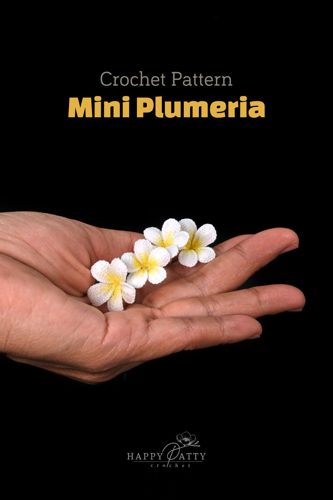 Crochet Mini Plumeria Flower Pattern - Crochet Pattern for a Frangipani Flower