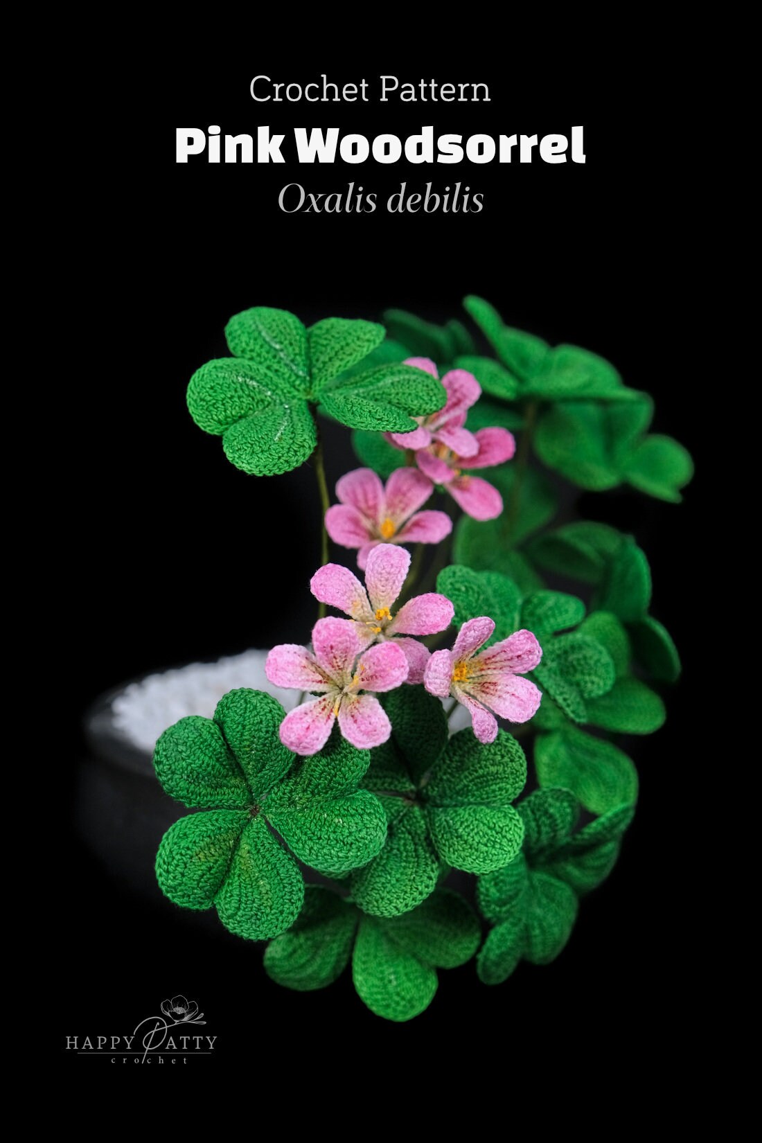 Crochet Pink Woodsorrel Flower Pattern - Crochet Pattern for Oxalis Debilis Plan