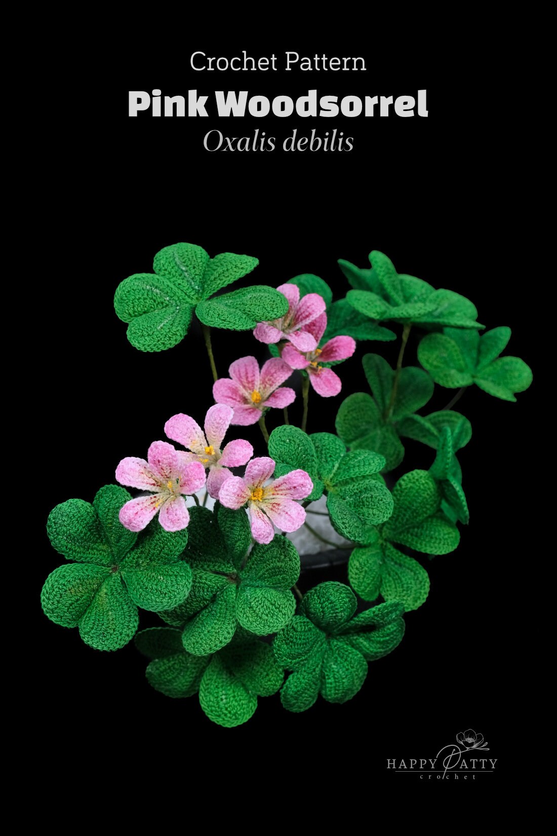 Crochet Pink Woodsorrel Flower Pattern - Crochet Pattern for Oxalis Debilis Plan