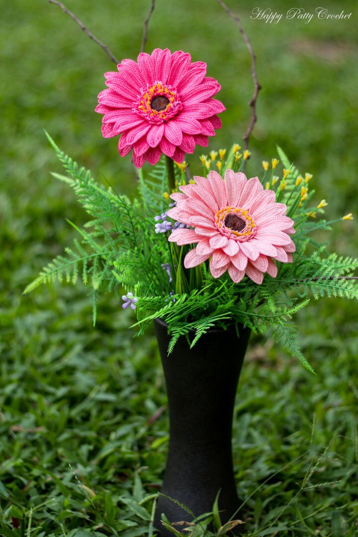 Crochet Gerbera PATTERN - Crochet Gerbera Daisy Flower Pattern - Crochet Flower Pattern - Gerbera Flower Pattern - Crochet Pattern