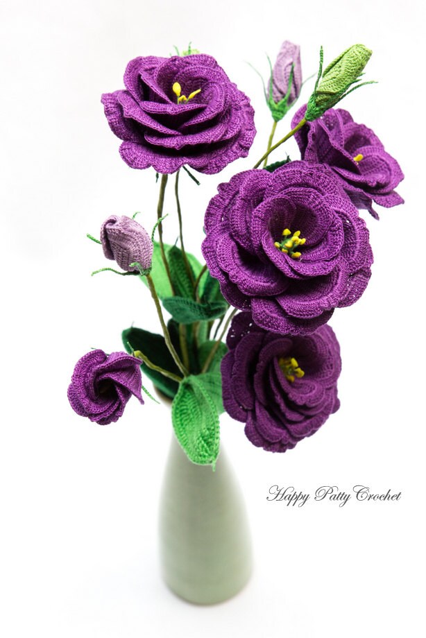 Crochet Texas Bluebells Pattern - Crochet Flower Pattern - Lisianthus Flower Pattern - Crochet Lisianthus Flower Pattern