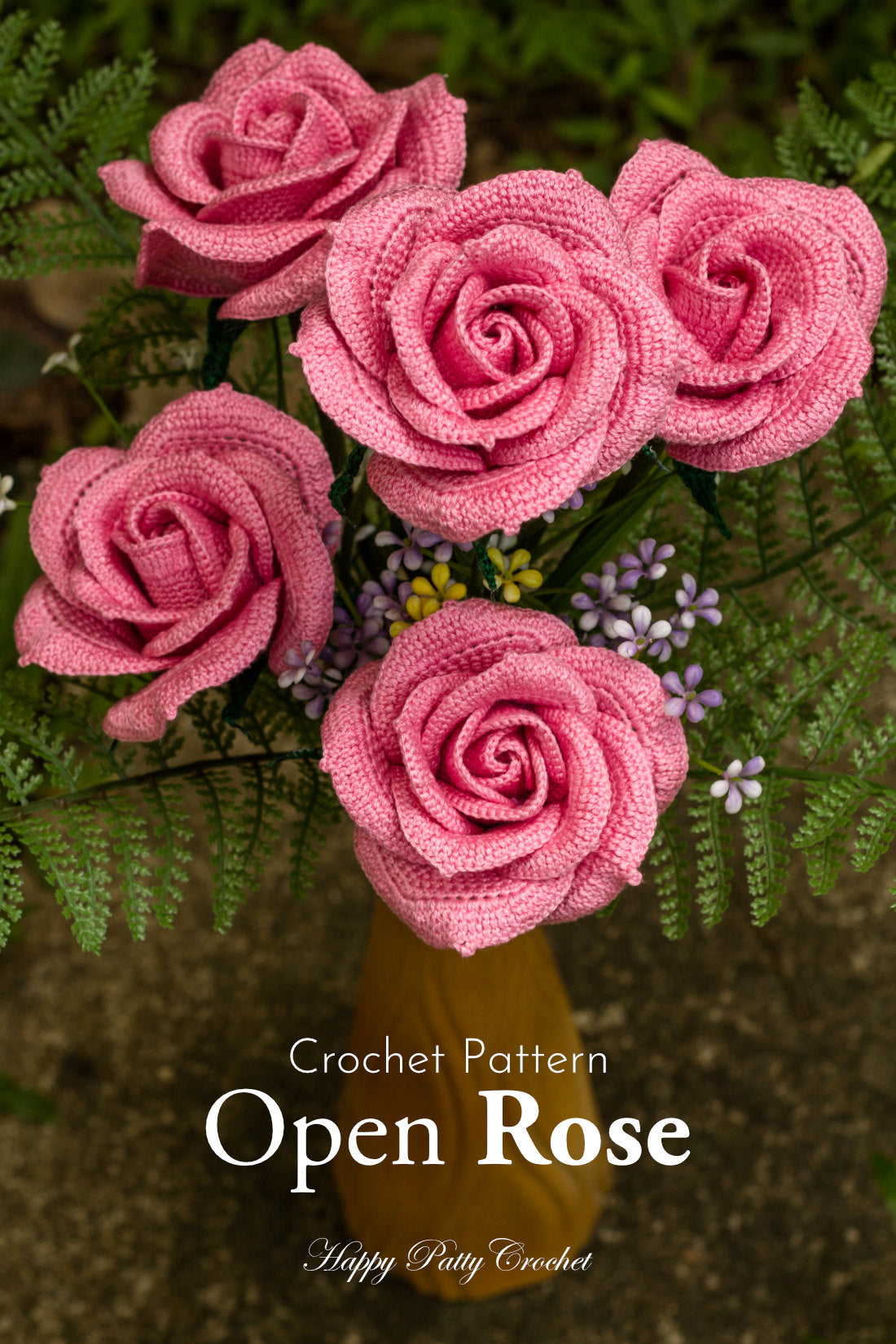Crochet Open Rose Pattern by Happy Patty Crochet