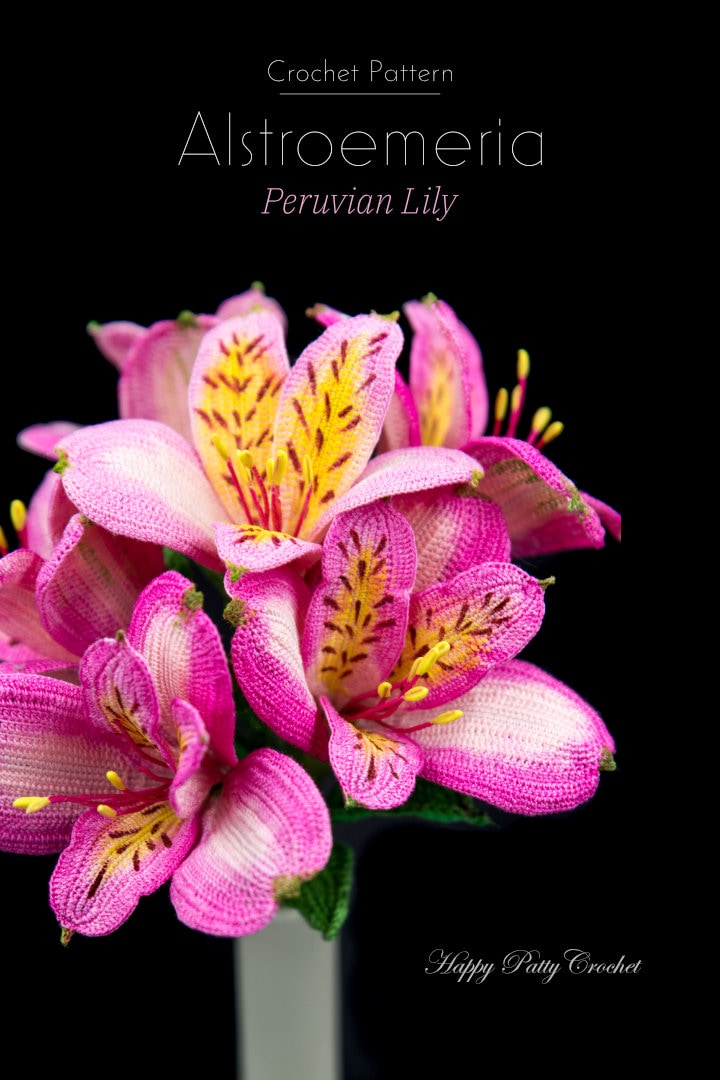 Crochet Pattern for a Peruvian Lily - Crochet Flower Pattern for Alstroemeria Flower