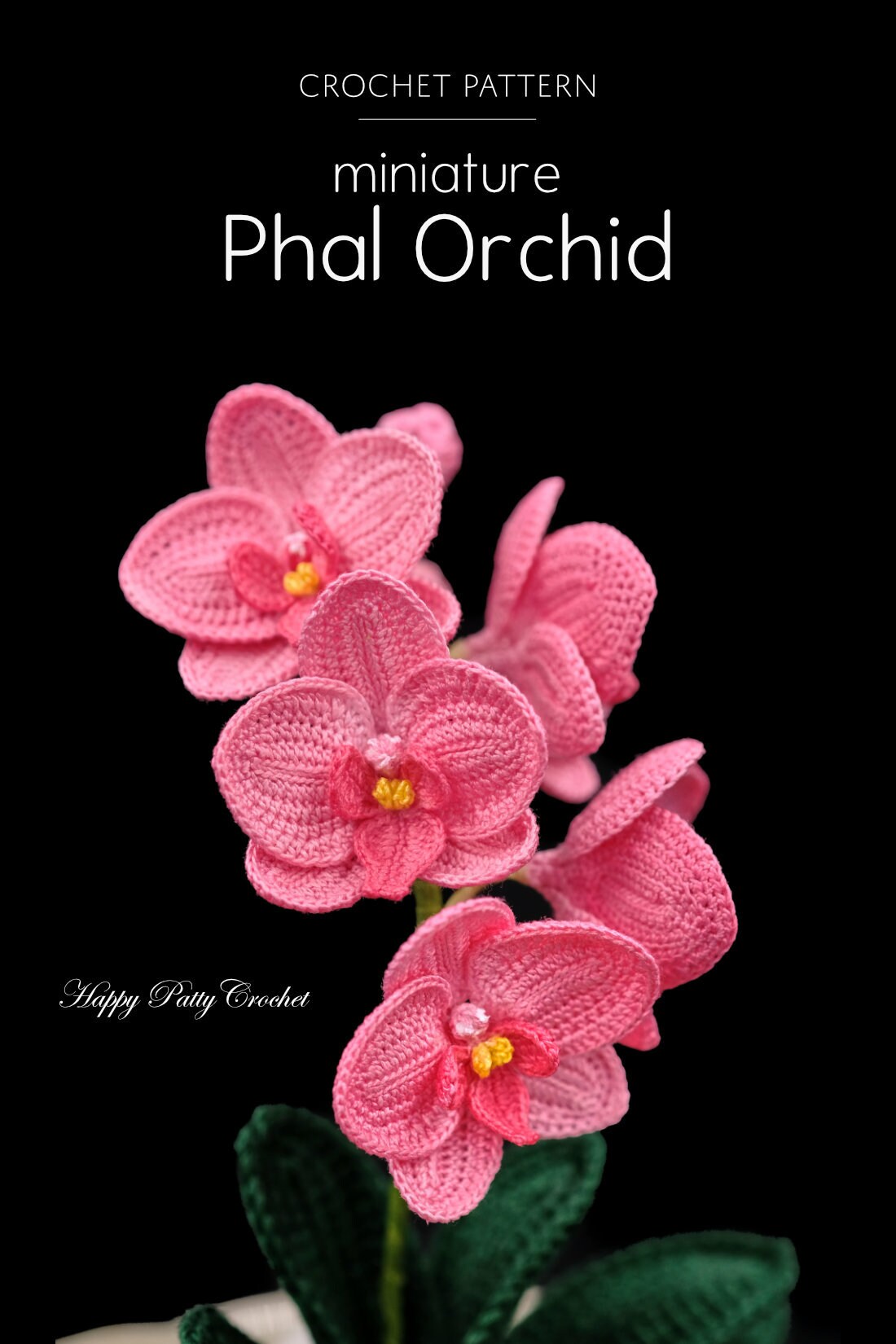 Crochet Pattern for Miniature Phal Orchid - Crochet Flower Pattern for Small Moth Orchids