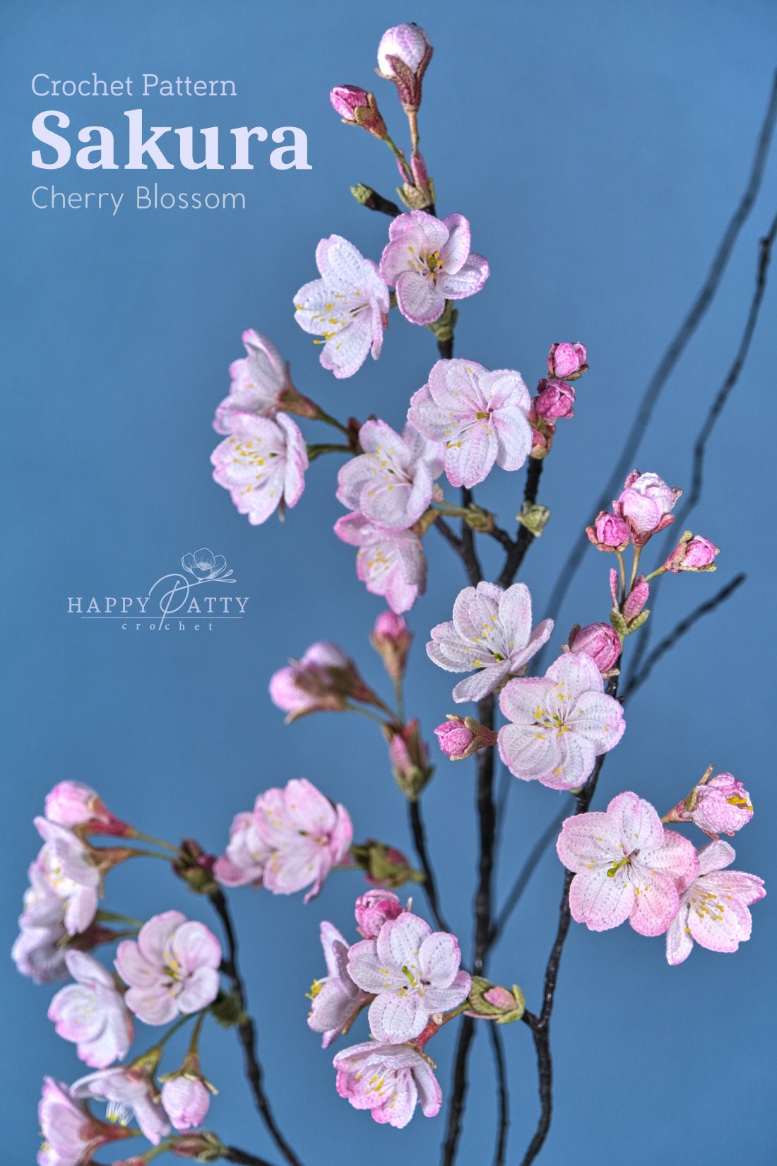 Sakura Crochet Pattern - Crochet Flower Pattern for a Cherry Blossom Flower