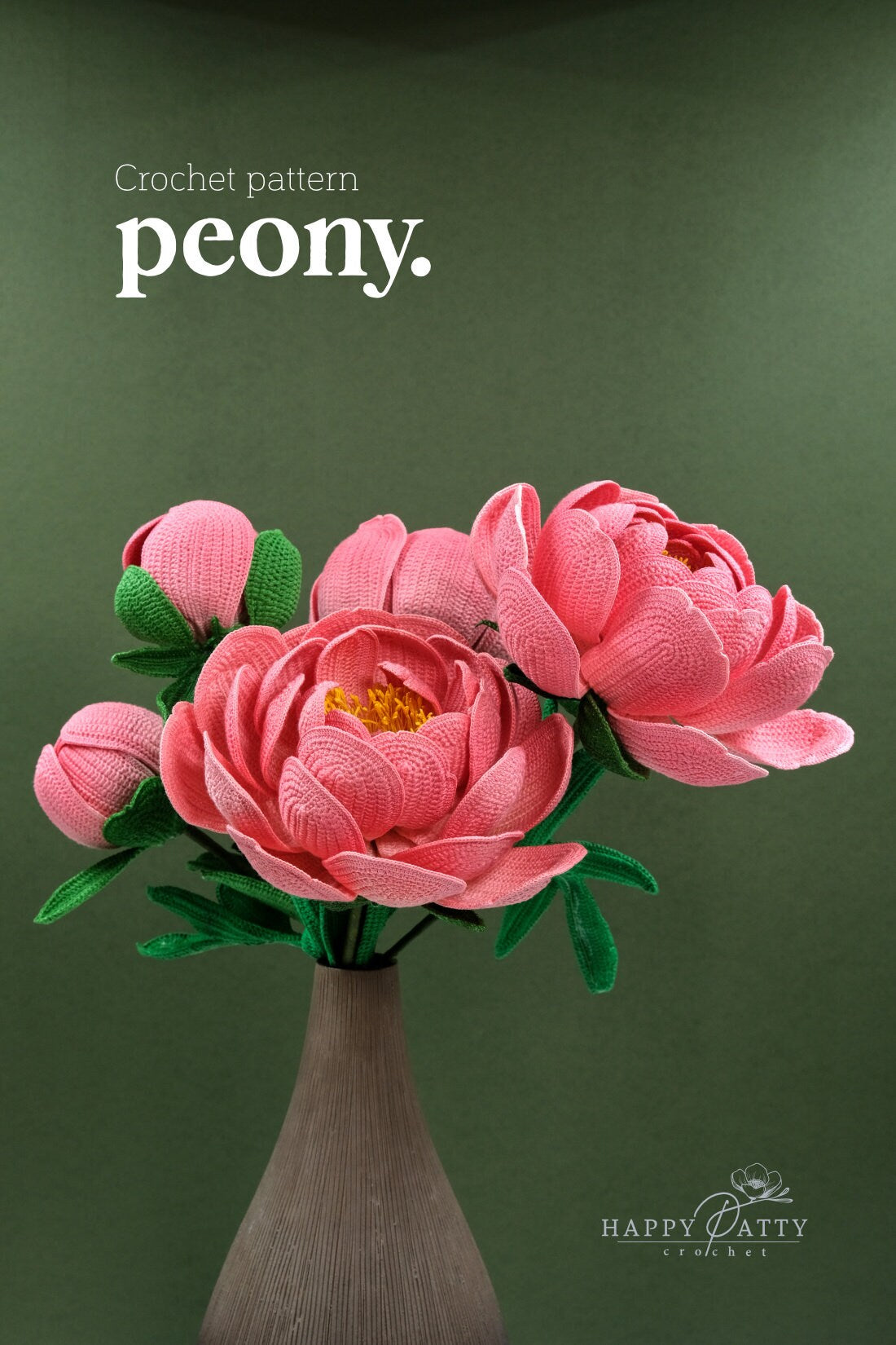 Crochet Peony Pattern - Crochet Flower Pattern for a Peony Flower