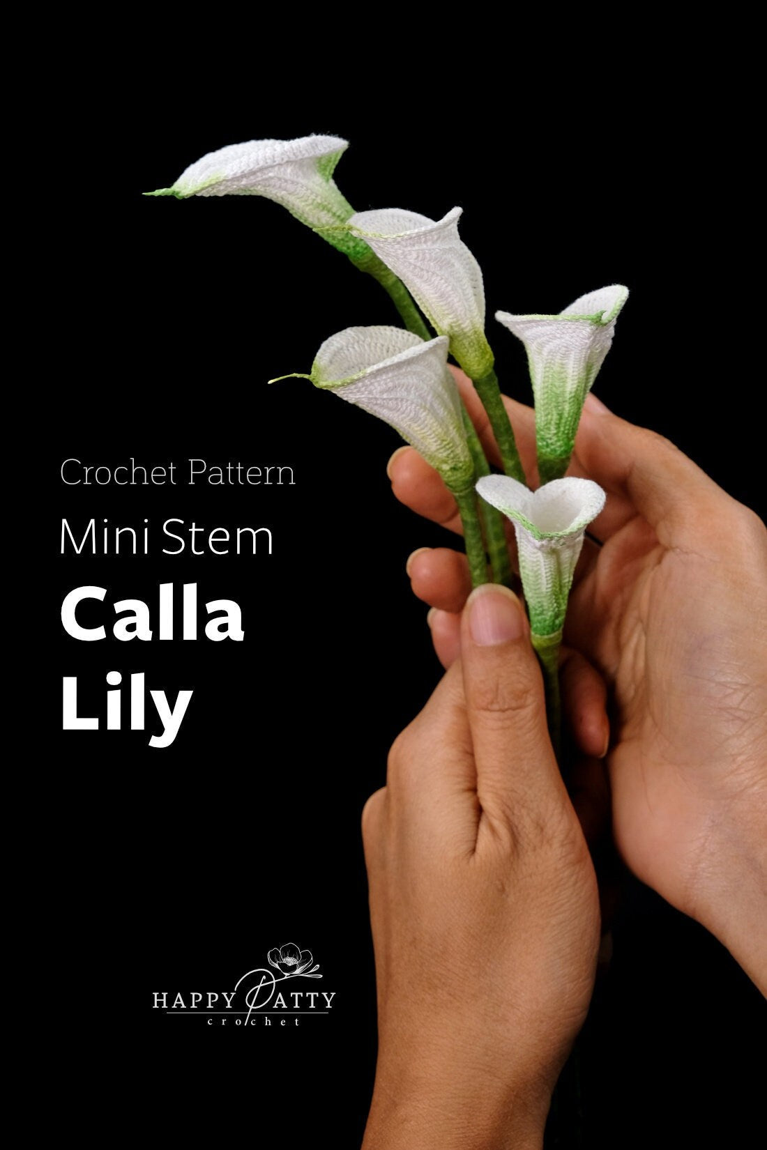 Crochet Mini Stem Calla Lily Pattern - Crochet Flower Pattern for a Miniature Calla Lily