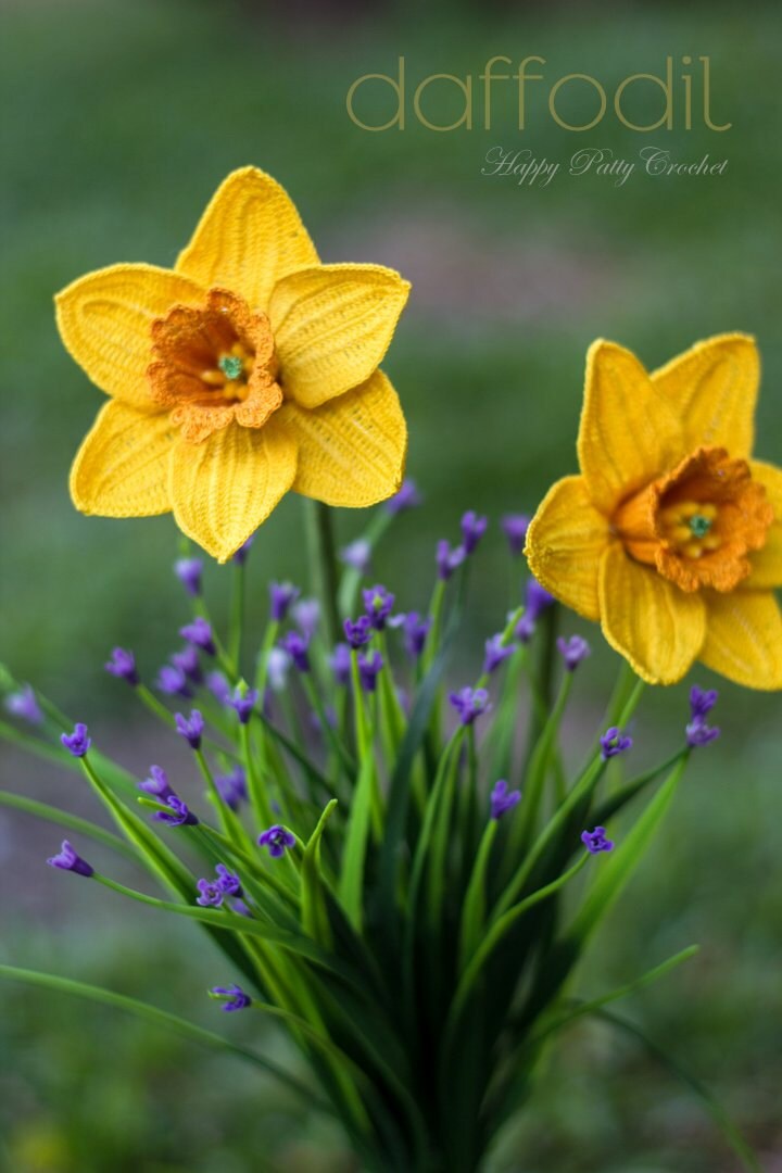 Crochet Daffodil Pattern - Crochet Flower Patter - Crochet Narcissus Flower Pattern - Daffodil Flower Pattern - March Birth Month Flower